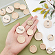OLYCRAFT 15Pcs Flat Round Wooden Brooch Pin Trays Brooch Clasps Pin Disk Base Cabochon Frame Setting Tray 3 Size Brooch Cabochon Bezel Settings for DIY Jewelry Craft Making(Tray Size 20/25/30mm) FIND-OC0001-79-3