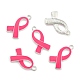 Pendentifs en alliage d'émail de ruban de sensibilisation rose de cancer du sein d'octobre ENAM-E262-S-2
