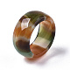 天然瑪瑙指輪  ワイドバンドリング  染め  ミックスカラー  内径：17~20mm G-N0326-035-4