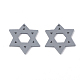 スプレー塗装木製ペンダント  ユダヤ人のために  ダビデの星  濃いグレー  32x29.5x2.5mm  穴：1.2mm WOOD-T017-03A-2