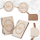 創造的な木製のグリーティングカード  結婚式の誓いの本  ジュートロープとクラフト紙で  単語の長方形  アンティークホワイト  105x75x2mm DIY-WH0349-171A-6