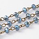 Chaînes manuelles avec perles rondelles à facettes en verre électrolytique pour fabrication de colliers et bracelets AJEW-JB00147-02-1