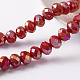 1 Strand Electroplate Solid Color Crystal Glass Rondelle Beads Strands X-EGLA-F047A-04AB-1