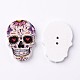 Skull 2-Hole Printed Wooden Buttons BUTT-M014-35-2