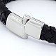 Création de bracelet tressé unisexes occasionnels en cuir BJEW-F119-10-2