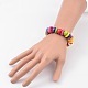 Bracelets extensibles avec perles en bois pour enfants BJEW-JB02027-2