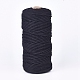 コットン糸  マクラメコード  装飾的な糸のスレッド  DIYの工芸品について  ギフトラッピングとジュエリー作り  ブラック  2mm  約109.36ヤード（100m）/ロール OCOR-WH0032-44B-04-1
