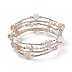 Perles de verre cinq boucles wrap bracelets BJEW-JB09056-05-1