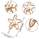 15個15スタイル合金中空幾何学的ヘアピン  ポニーテールホルダーステートメント  女性のためのヘアアクセサリー  ゴールドカラー  1個/スタイル PHAR-SZ0001-03-2