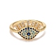 Colorful Cubic Zirconia Evil Eye Open Cuff Ring RJEW-G251-03G-1