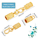 PH PandaHall 12 Sets S Hook End Caps Golden Silver Leather Cord End Caps with S Hooks Alloy Cord Ends with S-Hook Clasps for Beading Thread Necklace Bracelet Braid Rope Tail FIND-PH0009-20-2
