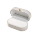 ベルベットのシングルリングジュエリーボックス  結婚指輪収納ケース  オーバル  ライトグレー  7x4x3cm PW-WG84862-05-1
