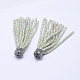 Gros pendentifs pompon avec perles rondes à facettes en verre électrolytique EGLA-L003-B11-2
