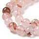 Brins de perles de quartz hématoïde rouge naturel/quartz ferrugineux G-E571-03A-3