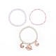 Set di braccialetti elasticizzati con perline di perle di conchiglia stile 3 pz 3 e semi di vetro BJEW-JB08705-02-4