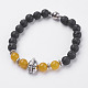 Natürliche Lava Rock Perlen Stretch Armbänder BJEW-I241-16D-1
