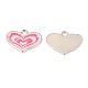 Pendentifs de charme de coeur d'émail d'alliage rose grands pour faire des cadeaux de fête des mères X-ENAM-19.5X19.5-3