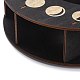 黒い木製の壁掛けクリスタルディスプレイ棚  素朴な占い振り子収納ラック  水晶玉ホルダー  月の満ち欠けの模様  255x255x70~75mm ODIS-C009-01C-4