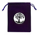 長方形のベルベットのジュエリー収納ポーチ  生命の木プリント巾着バッグ  鮭色  15x12cm TREE-PW0003-02A-1