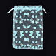プリントオーガンジーバッグ巾着袋  ギフトバッグ  グリッターパウダー付き  ハートを付きの矩形  空色  19~20.5x13.5~14cm X-OP-S010-01C-1