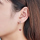 SHEGRACE 925 Sterling Silver Earrings with Red Heart Pendant and Round AAA Zirconia JE619A-2