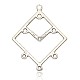 Tibetan Style Rhombus Alloy Chandelier Components Links PALLOY-J659-30AS-1