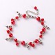 Glass Pearl Beads Anklets AJEW-AN00039-06-2