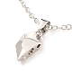 Наборы ожерелий с подвесками в форме сердца из сплава NJEW-B081-08C-4