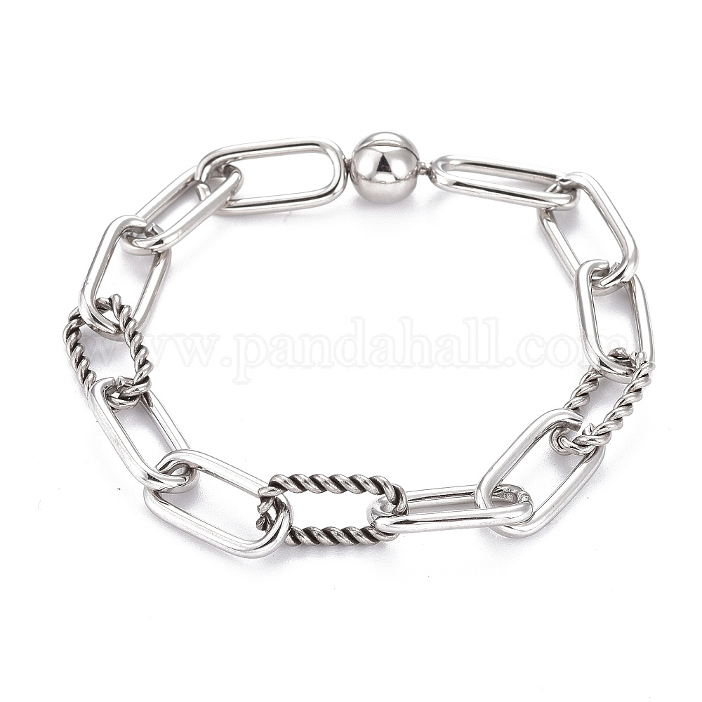 Wholesale 304 Stainless Steel Paperclip Chain Bracelets - Pandahall.com