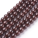 Abalorios de piedras preciosas hebras, granate natural, redondo, de color rojo oscuro, 6mm, agujero: 0.5 mm, aproximamente 32 pcs / cadena, 8.5 pulgada