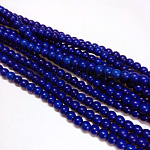 1 rotonde filo turchese sintetico fili di perline, tinto, blu medio, 8mm, Foro: 1 mm, circa 50pcs/filo, 15.35 pollice