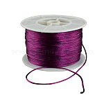 Fil de nylon ronde, corde de satin de rattail, pour création de noeud chinois, violet, 1mm, 100 yards / rouleau