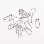 Accessoires de boucles d'oreilles fils avec cerceau rein, sans plomb et sans cadmium, platinée, 24 jauge, 16~18x8x0.5mm