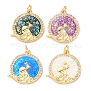 Латунные микропаве прозрачные подвески с фианитом KK-S048-04G