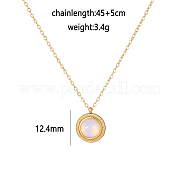 Опаловый плоский круглый кулон ожерелья PD8848-4