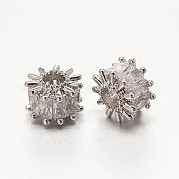Латунные микро проложить класса AAA кубического циркония бусы ZIRC-O010-06P-NR