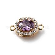 Латунные фиолетовые фианиты овальные соединительные подвески KK-D312-08G