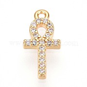 Латунные микропаве прозрачные кубические циркониевые подвески KK-T075-08G