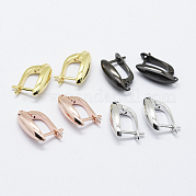 Латунные серьги-кольца с застежкой сзади KK-K220-07