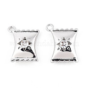 Латунные микропаве прозрачные подвески с фианитом KK-N267-06P