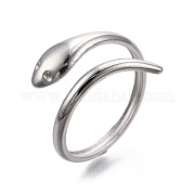 304 Stainless Steel Snake Cuff Ring RJEW-N038-113P
