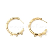 Ring Brass Stud Earring Finding KK-C042-08G