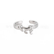 304 Stainless Steel 12 Constellations/Zodiac Signs Open Cuff Ring for Women RJEW-S405-156P-G