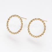 Long-Lasting Plated Brass Stud Earrings KK-K227-058G-NF