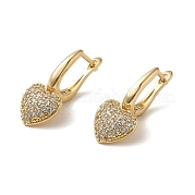 Серьги-кольца из латуни с микропаве из кубического циркония EJEW-L271-27KCG