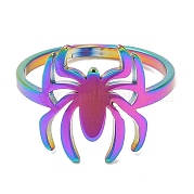 Ion Plating(IP) 304 Stainless Steel Spider Adjustable Ring for Women RJEW-M149-06RC