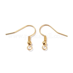 Ganci per orecchini in acciaio inossidabile 304, con anello orizzontale, vero placcato oro 18k, 20x20x3mm, Foro: 2 mm, ago :0.7mm