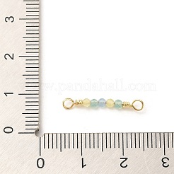Ciondoli per connettori rotondi con perline di vetro con placcatura a cremagliera in vero ottone placcato oro 18k&nbsp;KK-M266-21G