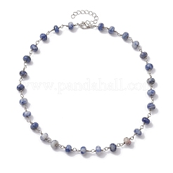 Ожерелья из натуральной синей яшмы для женщин&nbsp;NJEW-JN04739-03