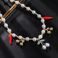 Ожерелья из латунных бусин с микропаве из прозрачного кубического циркония NJEW-Z059-06GP